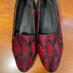 The Kooples Red Pony Hair Python Oxfords